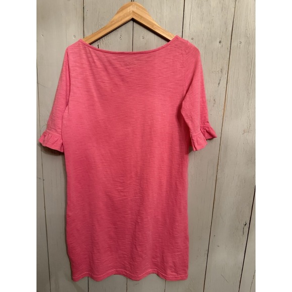 Lilly Pulitzer Somerset T-Shirt M Dress Ruffle Sleeves Passion Pink - Picture 7 of 8